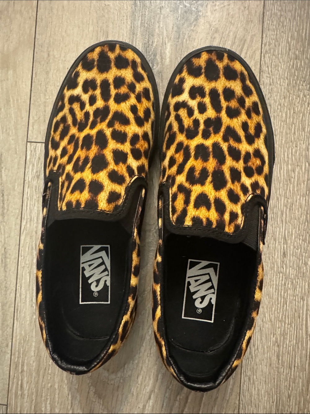 Vans Leopard Print Slip-On Sneakers - Black/Yellow - Picture 2 of 4